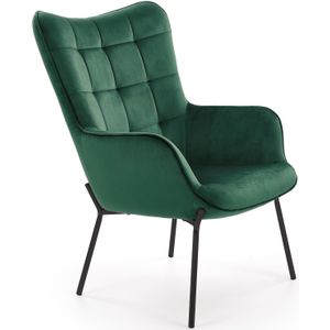 CASTEL - fauteuil - stof - 71x97x79 cm - groen zwart