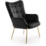 CASTEL - fauteuil - stof - 71x97x79 cm - zwart goud