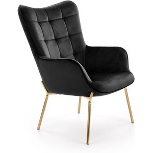 CASTEL - fauteuil - stof - 71x97x79 cm - zwart goud