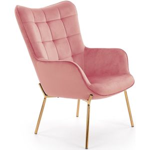 CASTEL - fauteuil - stof - 71x97x79 cm - roze goud