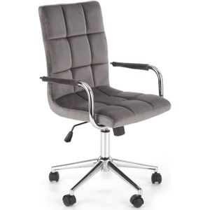 GONZO - kinderbureaustoel - fluwelen stof - 93-105x60x53 cm - grijs