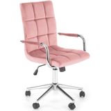 GONZO - kinderbureaustoel - fluwelen stof - 93-105x60x53 cm - roze