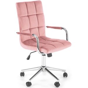 GONZO - kinderbureaustoel - fluwelen stof - 93-105x60x53 cm - roze