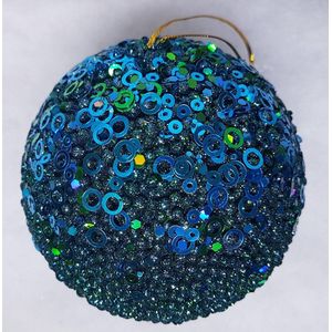 Totally Christmas | Kersthanger Bal | Kerstbal | 10 cm | Blauw - Groen