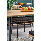 JACKSON - eettafel - houten tafelblad - 160x90x77 cm