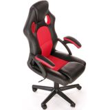 BERKEL - bureaustoel - 62x108-117x63 cm - zwart rood