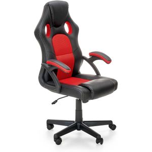 BERKEL - bureaustoel - 62x108-117x63 cm - zwart rood