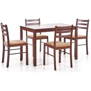 NIEUW STARTER - eettafel set - 4 stoelen - MDF plaat - espresso