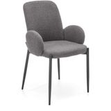 Eettafel stoel - bouclé stof - 58x89x58 cm - grijs