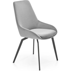 Eettafel stoel - fluwelen stof -  49x91x60 cm - grijs