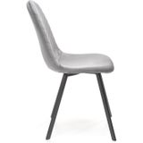 Eettafel stoel -  fluwelen stof -  45x82x57 cm - grijs