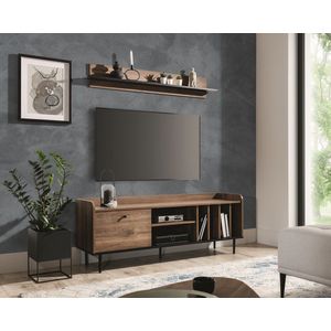 TV-meubel - Gasactuatoren - Planken - metalen poten - 150 cm