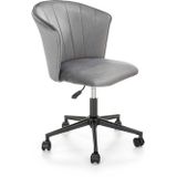 PASCO - bureaustoel - fluwelen stof - 55x 77 - 87x61 cm - grijs