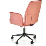 TIROL - bureaustoel - fluwelen stof - roze - 65x90-100x63 cm