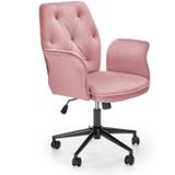 TIROL - bureaustoel - fluwelen stof - roze - 65x90-100x63 cm