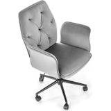 TIROL - bureaustoel - fluwelen stof - grijs - 65x90-100x63 cm