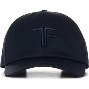 Tom Ford, Blauwe Hoeden met Verstelbare Leren Band Blauw, Heren, Maat:L