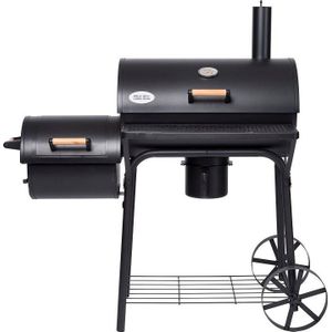 Intratuin houtskool barbecue met rookoven Texas grill Amarillo 126 x 72,5 x 138 cm