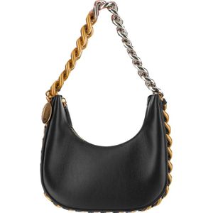 Stella McCartney, Synthetisch Leren Tas met Kettinghandvat Zwart, Dames, Maat:ONE Size