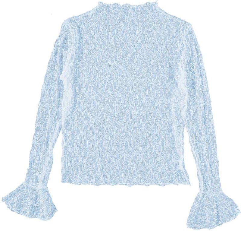 Turquoise - Top lange mouw - Licht blauw - 24219 - Top Kant