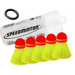 Speedminton Match Speeders - 5 stuks - speedbadminton - crossminton - speed badminton shuttle - Geel