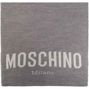 Moschino, Grijze Logo Sjaal Grijs, Dames, Maat:ONE Size