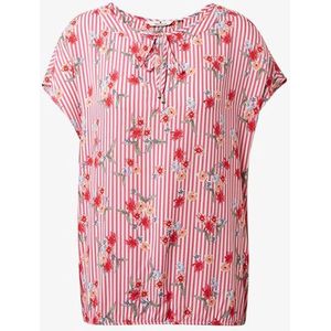 Bloes met elastiek striped floral print