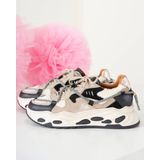 DWRS - SATURNUS - Sneakers - Ecru - TEDDY - Kleurcode: BLACK/OFF WHITE 1113