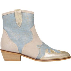 DWRS - B3763-15 Cowboylaarzen - Licht Blauw - Denim