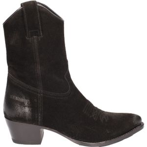 Sendra - 17763 - Suède Western Enkellaars - Zwart - Handgemaakt