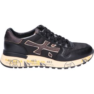 Premiata - Mick Men 6418 - Lage Sneaker - Zwart - Hoogwaardig Nylon en Leer