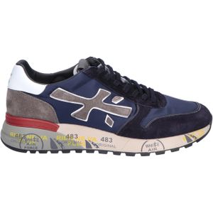 Premiata - Mick Men 6421 - Lage Sneaker - Blauw/Wit - Hoogwaardig Nylon en Leer