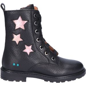 Bunnies - Hailee Happy - Biker Boot - Zwart - Suede met Metallic Dots en Sterren