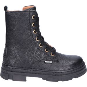 Braqeez - Giselle Grip 424751 - Biker Boot - Zwart - Leren Voetbed
