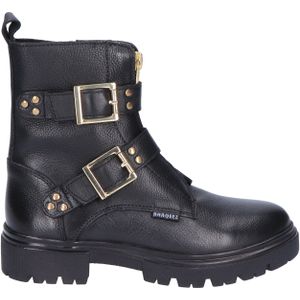 Braqeez - Mila Moxie 424783 - Biker Boot - Zwart - Leren Laars