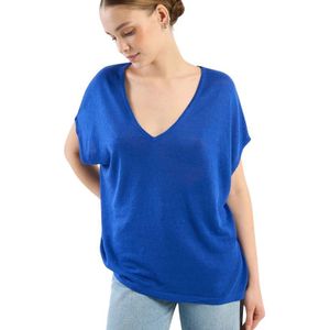 Les Tricots de Lea - Maellae - V-hals Trui - Oversized - 100% Linnen