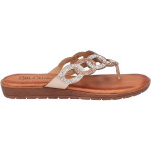 Ella Cruz - Tamali - Slipper - Goud - PU Banden met Strass Steentjes