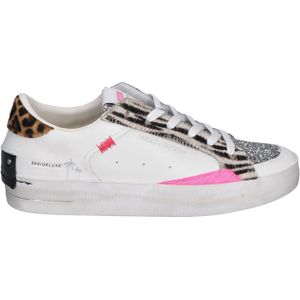 Crime London - Sk8 Deluxe - Lage Sneaker - Wit - Hoogwaardig Leer