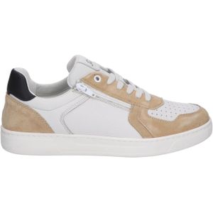 Sioux - Tertulio - Lage Sneaker - Beige en Wit - H-Wijdte