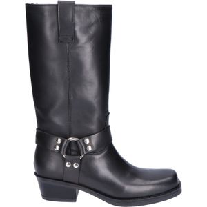 Julie Dee - IV066 - Leren Enkellaarsjes - Zwart