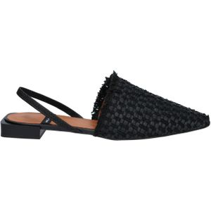 Ángel Alarcón - 25009 Beatrice - Slingback Pump - Zwart - Lage Hak - Gevlochten Raffia