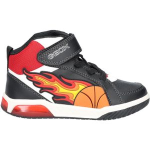 Geox - J569CC - Veterboot - Zwart en Rood - Met Lampjes