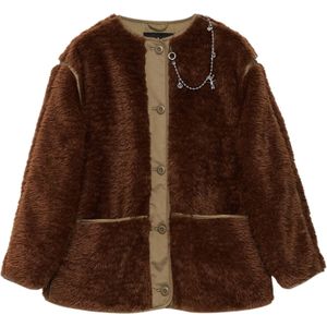 Ottod'Ame - OG6142 - Korte Jas - Bruin - Faux Fur