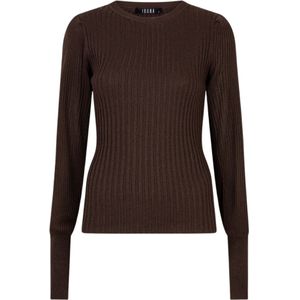 Ibana - Totie - Gebreide Trui - Coffeebean - Viscose - Ballonmouwen