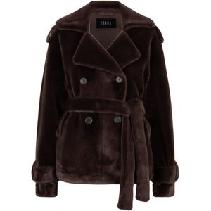 Ibana - Cristel - Jas - Coffee Bean - Regular Fit - Faux Fur