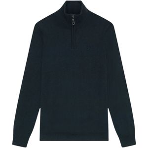 Lyle and Scott - Tonal Merino Zip - Trui - Navy