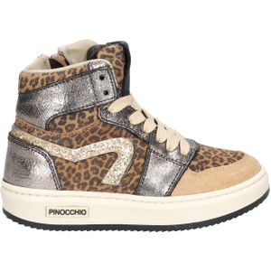 Pinocchio - P1765 Leopard - Hoge Sneaker - Bruin