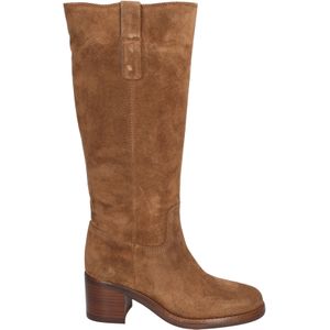 Alpe - 5354 - Lange Laars - Bruin - Suede - Blokhak 5,5 cm
