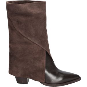 Julie Dee - GW167 - Kuitlaars - Bruin - Leer en Suede - 7 cm Hak