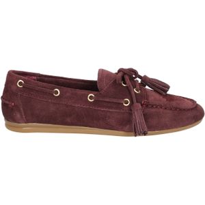 Toral Shoes - Shima - Suède Loafer - Bordeaux - Gouden Accenten